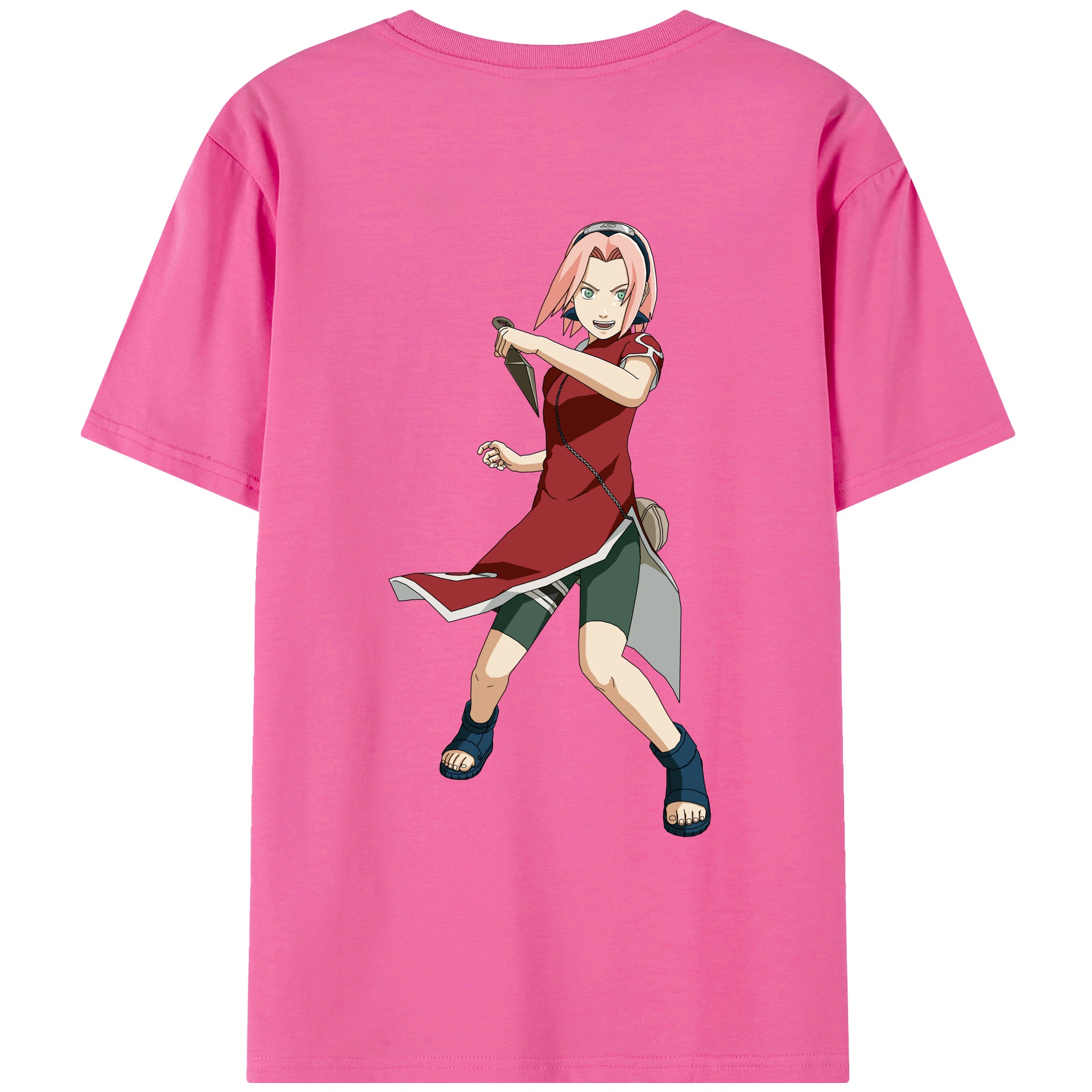 （画像用） NARUTO -ナルト- 春野サクラ Haruno Sakura レディース半袖Tシャツ(バックプリント)
